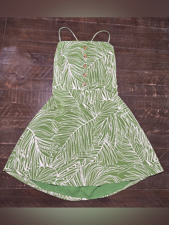 Lost + Wander Dresses & Skirts - Lost + Wonder Green Tropic Palm Mini Dress Sz L Summer Vacay Resort Beach Party